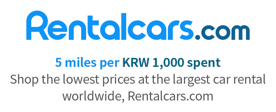 Rentalcars.com 5 miles per KRW 1,000 spent Shop the lowest prices at the largest car rental worldwide, Rentalcars.com