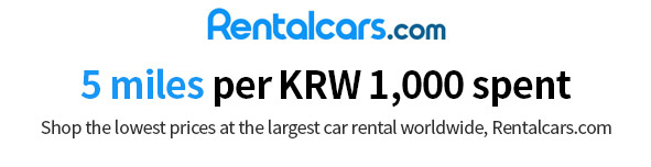 5 miles per KRW 1,000 spent / Shop the lowest prices at the largest car rental worldwide, Rentalcars.com