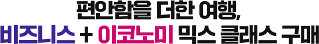 편안함을 더한 여행, 비즈니스 + 이코노미 믹스 클래스 구매