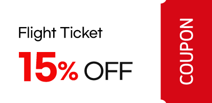 15% OFF Flight Ticket