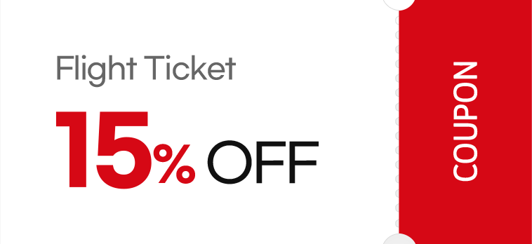 15% OFF Flight Ticket
