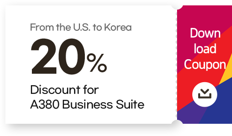From the U.S. to Korea 20% Discount for A380 Business Suite Download Coupon