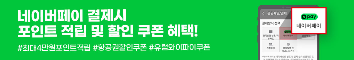 네이버페이로 결제시 포인트 적립 및 할인 쿠폰 혜택!