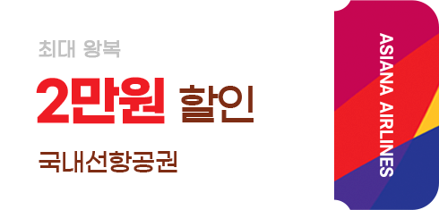최대 왕복 2만원 할인 국내선항공권