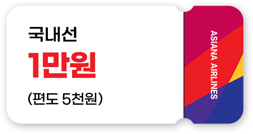쿠폰 이미지_국내선 1만원(편도 5천원)