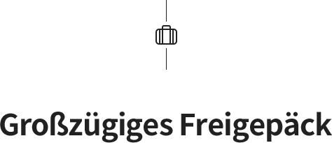 Großzügiges Freigepäck