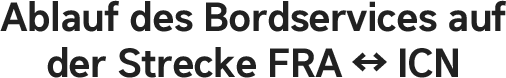 Ablauf des Bordservices auf der Strecke FRA ↔ ICN