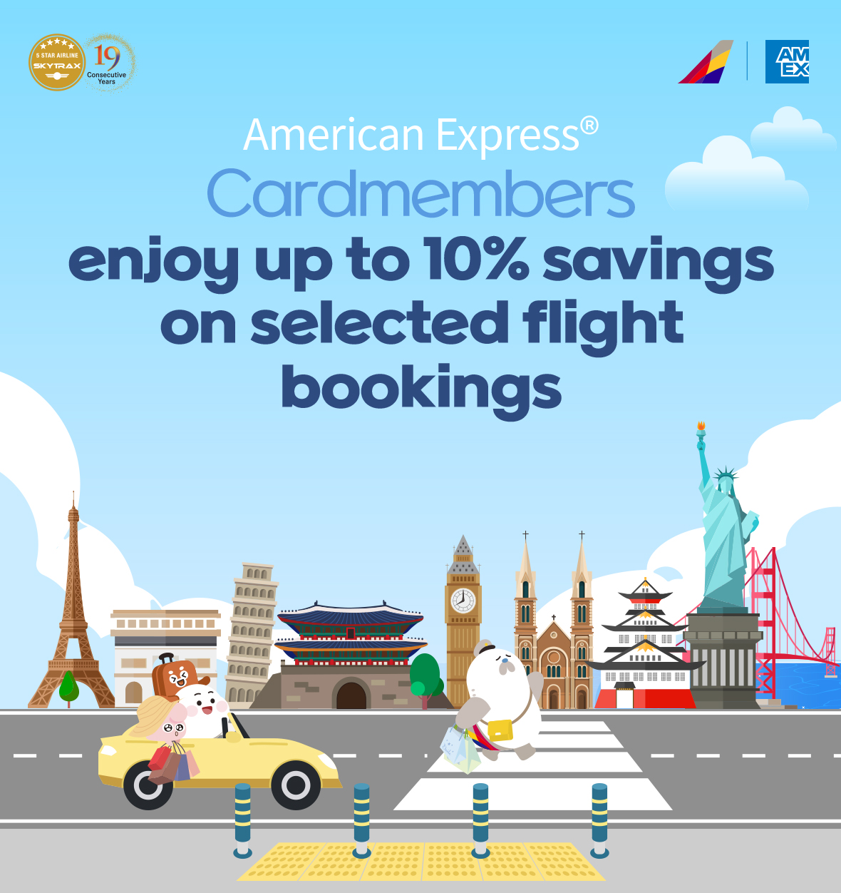 Cardmembers enjoy up to 10% savings on selected flight bookings