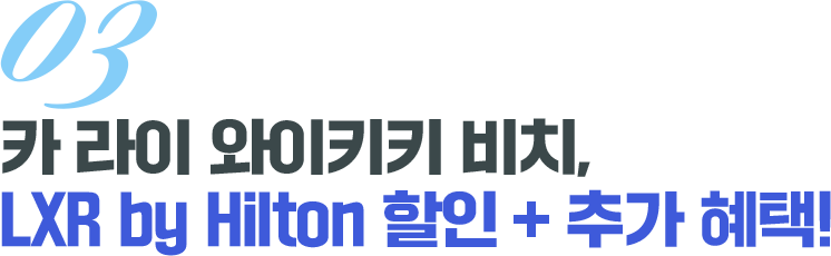 03 카 라이 와이키키 비치, LXR by Hilton 할인 + 추가 혜택!