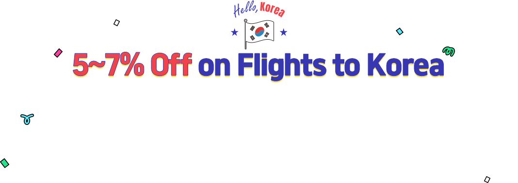 5~7% Off on Flights to Korea