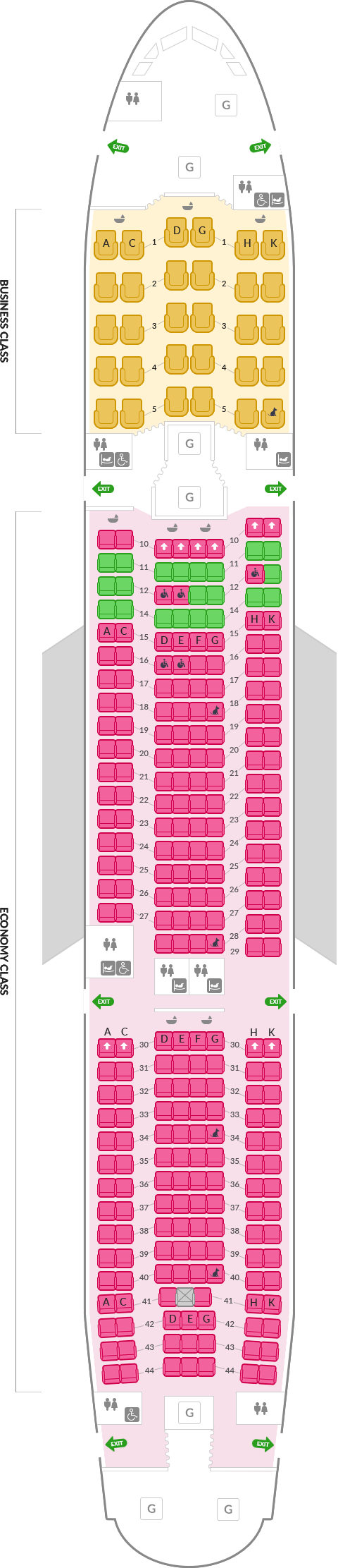 A330-300 290석 정보 아래내용 참조