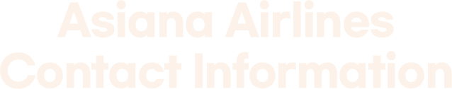 Asiana Airlines Contact Information