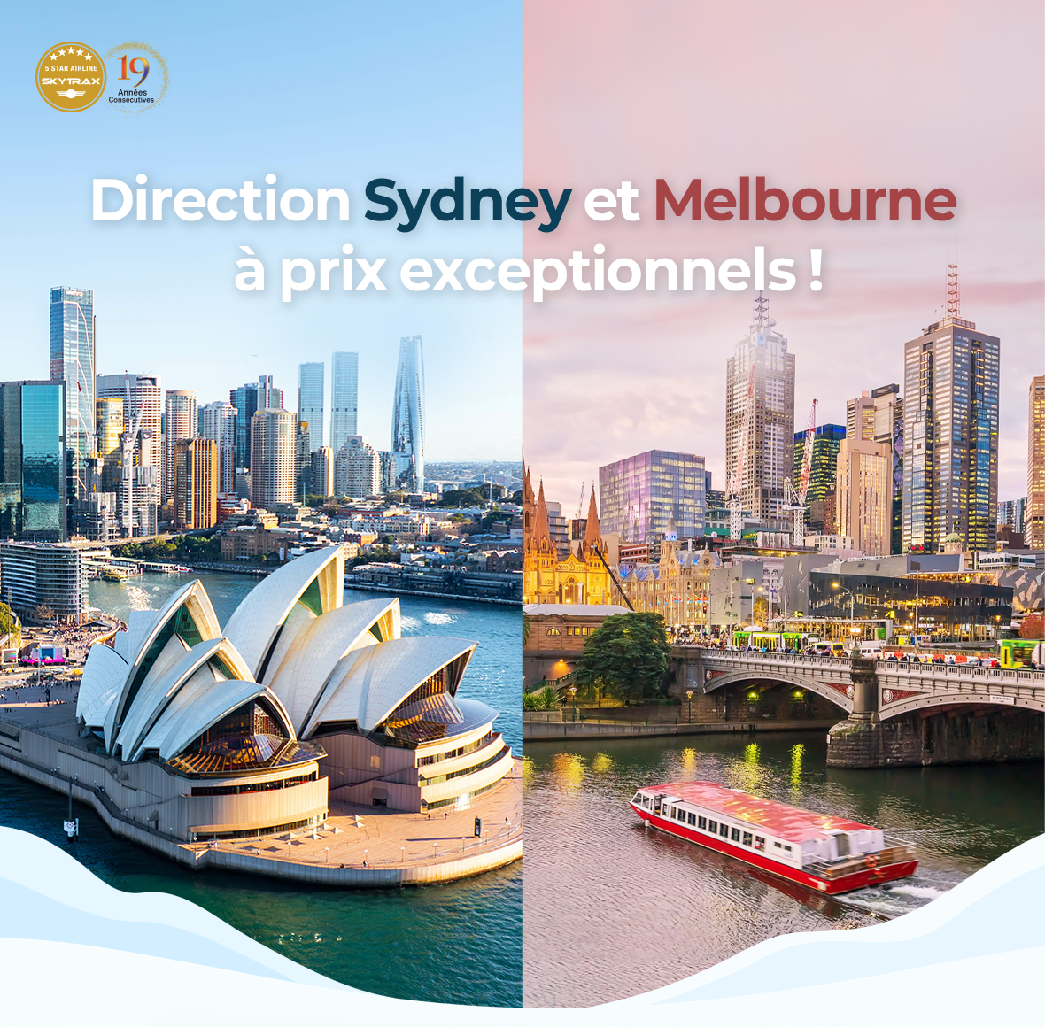 Direction Sydney et Melbourne à prix exceptionnels !