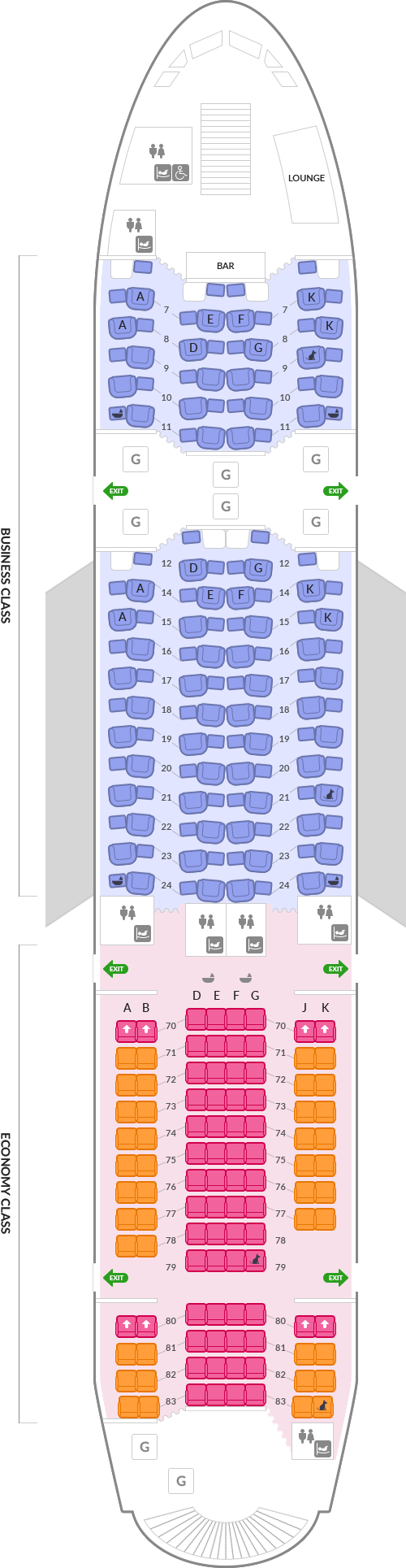 A380-800 2층 정보 아래내용 참조