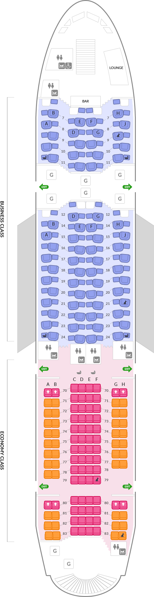 A380-800 2층 정보 아래내용 참조