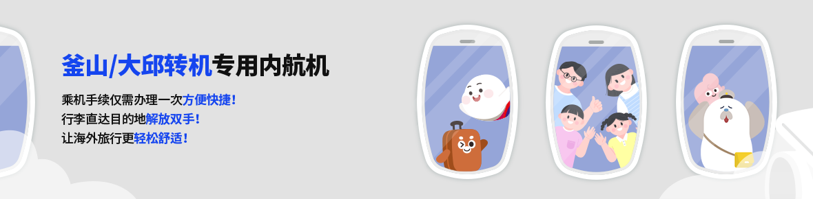 釜山/大邱转机专用内航机