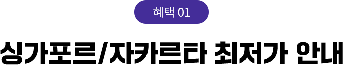 싱가포르/자카르타 최저가 안내