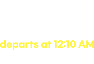 The Seattle Night Flight departs at 12:10 AM