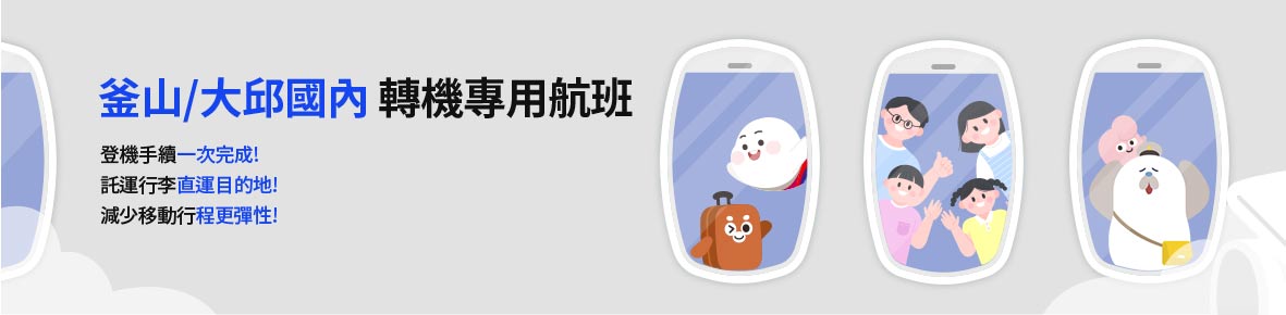 釜山/大邱國內轉機專用航班
