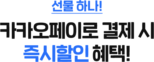 선물 하나! 카카오페이로 결제 시 즉시할인 혜택!
