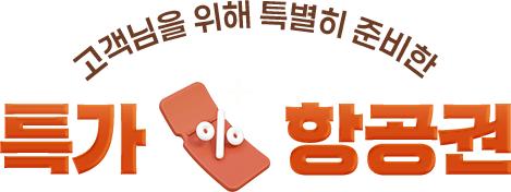고객님을 위해 특별히 준비한 특가 항공권