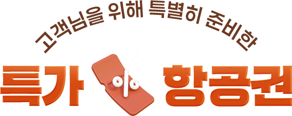 고객님을 위해 특별히 준비한 특가 항공권